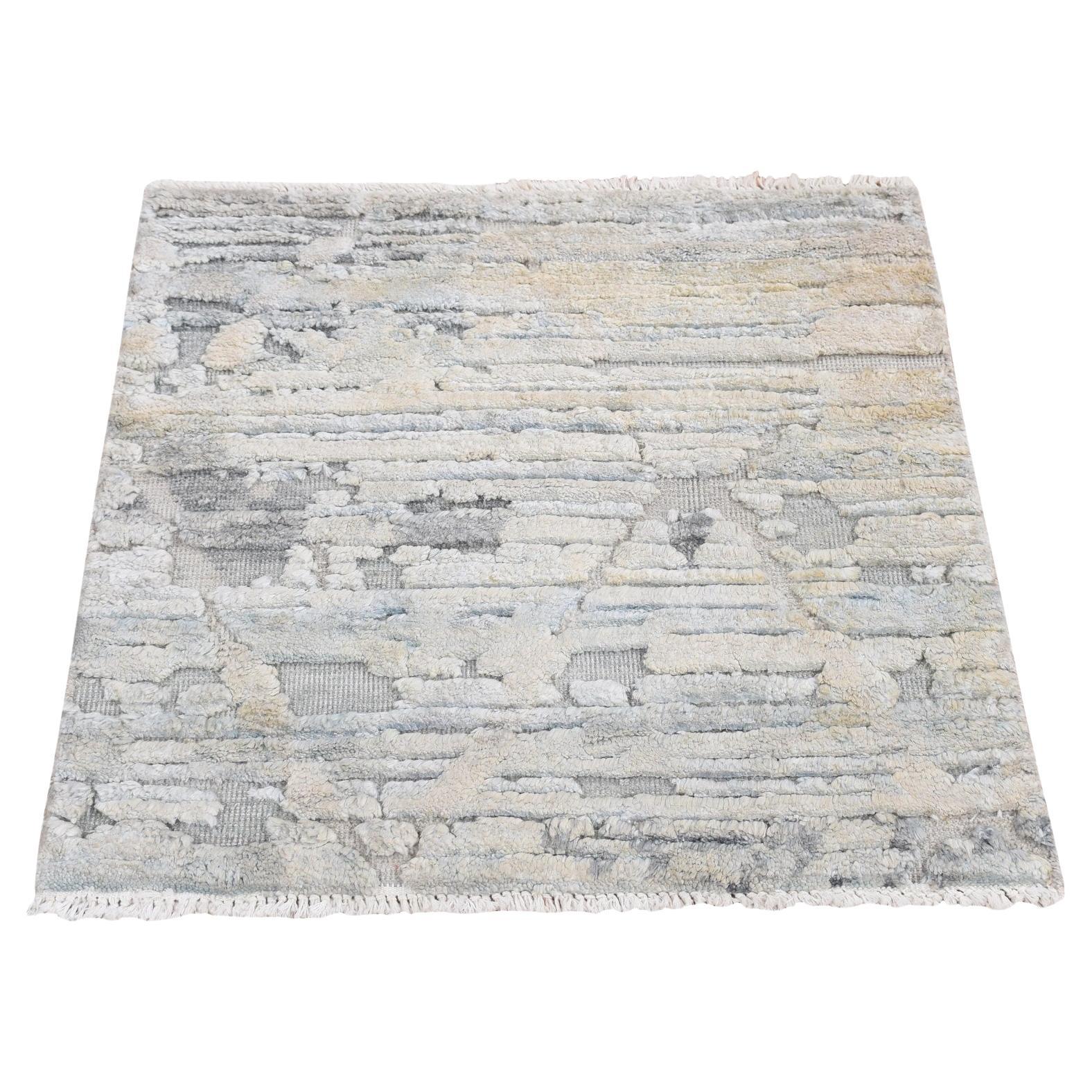 2
x2
1" Grün, Pastell Collection, Seide mit Wolle Handgeknüpft Orientteppich im Angebot