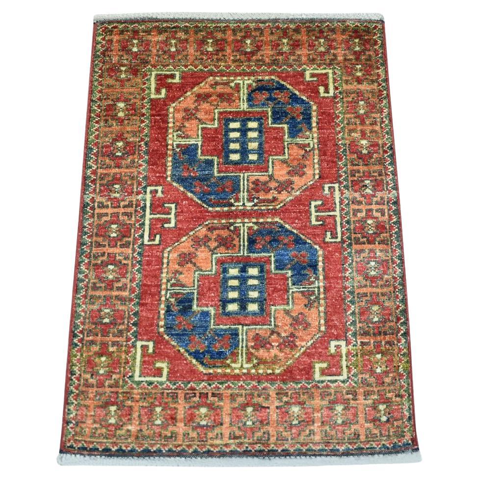 Tappeto 2
x2
10" rosso mattone con disegno di piedi di elefante in pura lana annodata a mano in vendita