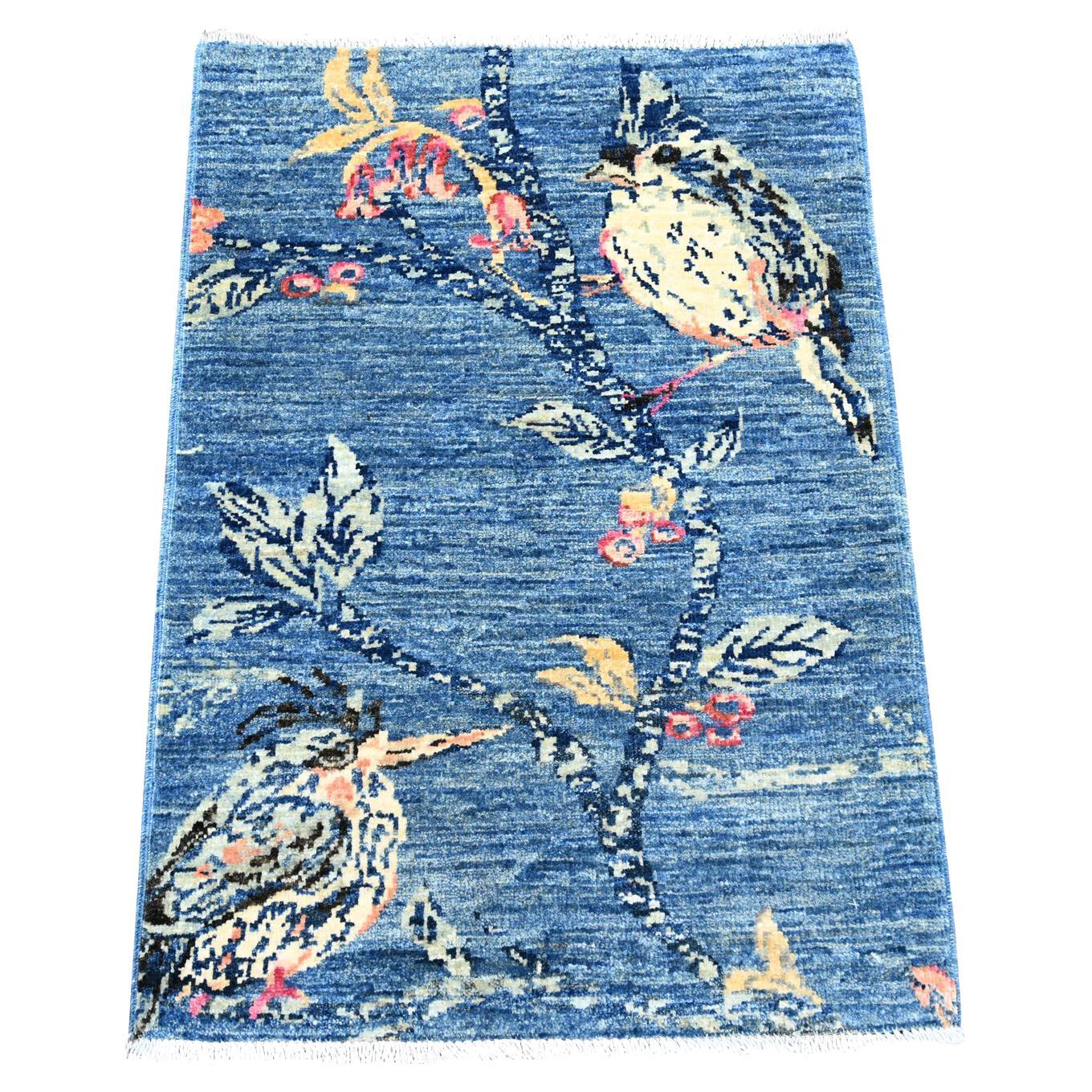 2
x2
10" Imperial Blue Sparrows on the Tree Peshawar Handgeknüpfter Wollteppich