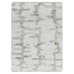 Small Rugs 2'x2'10" Avorio Lana Naturale Disegno Svedese Minimalista Annodato a Mano