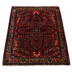 Tappeto rosso Jalapeno Mat antico persiano Sarouk annodato a mano in pura lana Clean Rugs