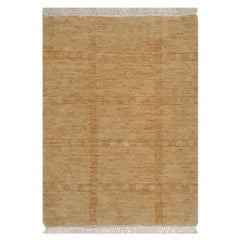 2'x2'8" Salmon Color Grid Design Hand Loomed Pure Wool Sample Mat Oriental Rug