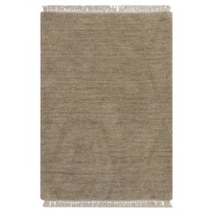 2'x2'9" Elmwood Brown Geometric Design Hand Loomed Pure Wool Sample Mat Rug