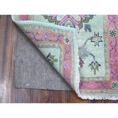 Tappeto orientale Kazak Mat 2'x2'9" Uranian Blue Caucasian Design Wool Fusion