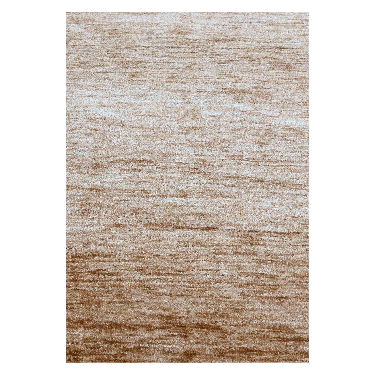 2'x3' Beaver Brown Plain Solid Design Pure Sari Silk Sample Hand Knotted Rug