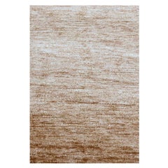 2'x3' Beaver Brown Plain Solid Design Pure Sari Silk Sample Hand Knotted Rug