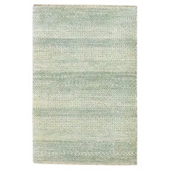 2
x3
Beige handgeknüpftes modernes Gras-Design ungefärbte natürliche Wolle Matte Teppich