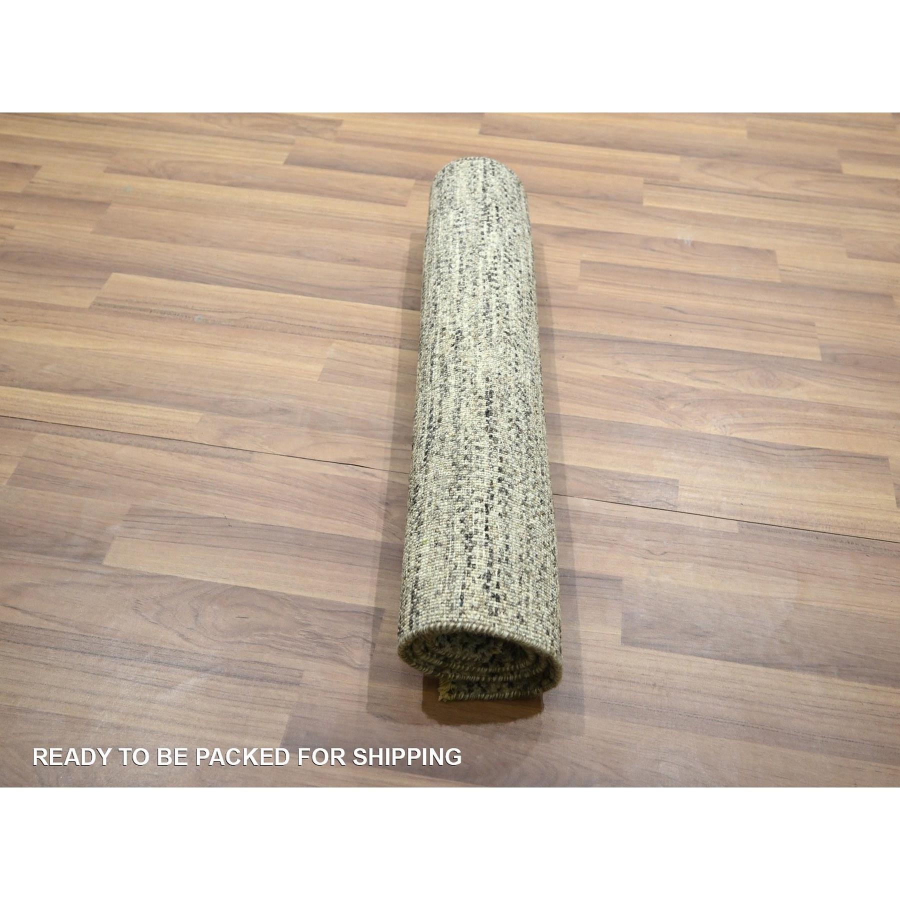 Noué à la main 2'x3' Beige Modern Grass Design Tone on Tone Natural Wool Rug (tapis de laine naturelle nouée à la main) en vente