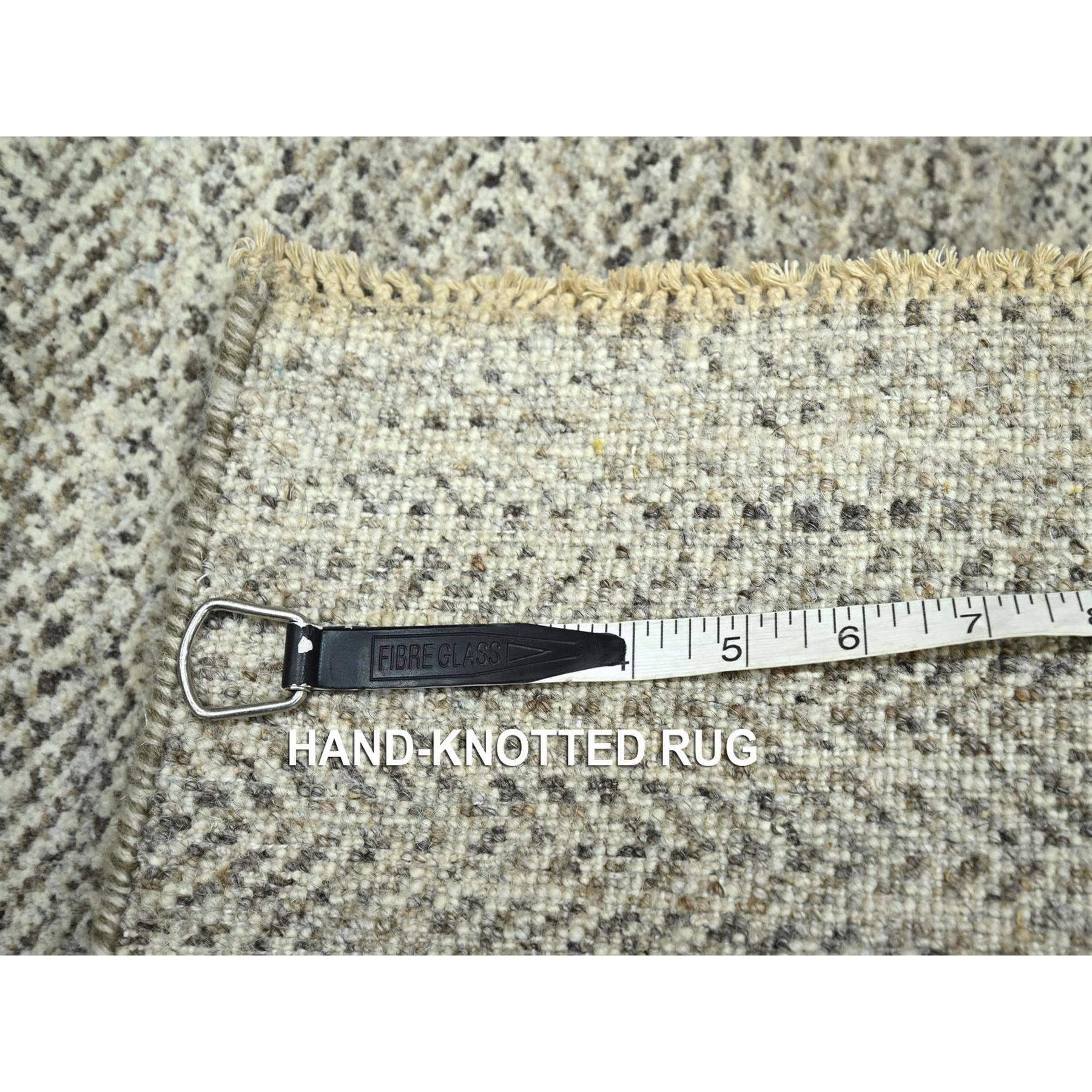 Indiano Tappeto Beige Modern Grass Design Undyed in lana naturale annodata a mano 2'x3' in vendita