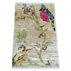 2
x3
Beige Sparrows on the Tree Peshawar Hand Knotted Soft Wool Mat Rug