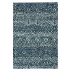 2'x3' Blue Kohinoor Herat Pattern Soft Wool Hand Knotted Mat Oriental Rug