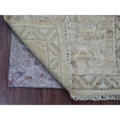 2'x3' Brown Afghan Angora Oushak Hand Knotted Wool Mat Sample Oriental Rug