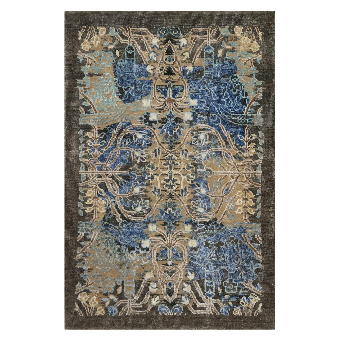 2
x3
Tapis persan brisé Sarouk Design Rugs en laine et soie noués à la main