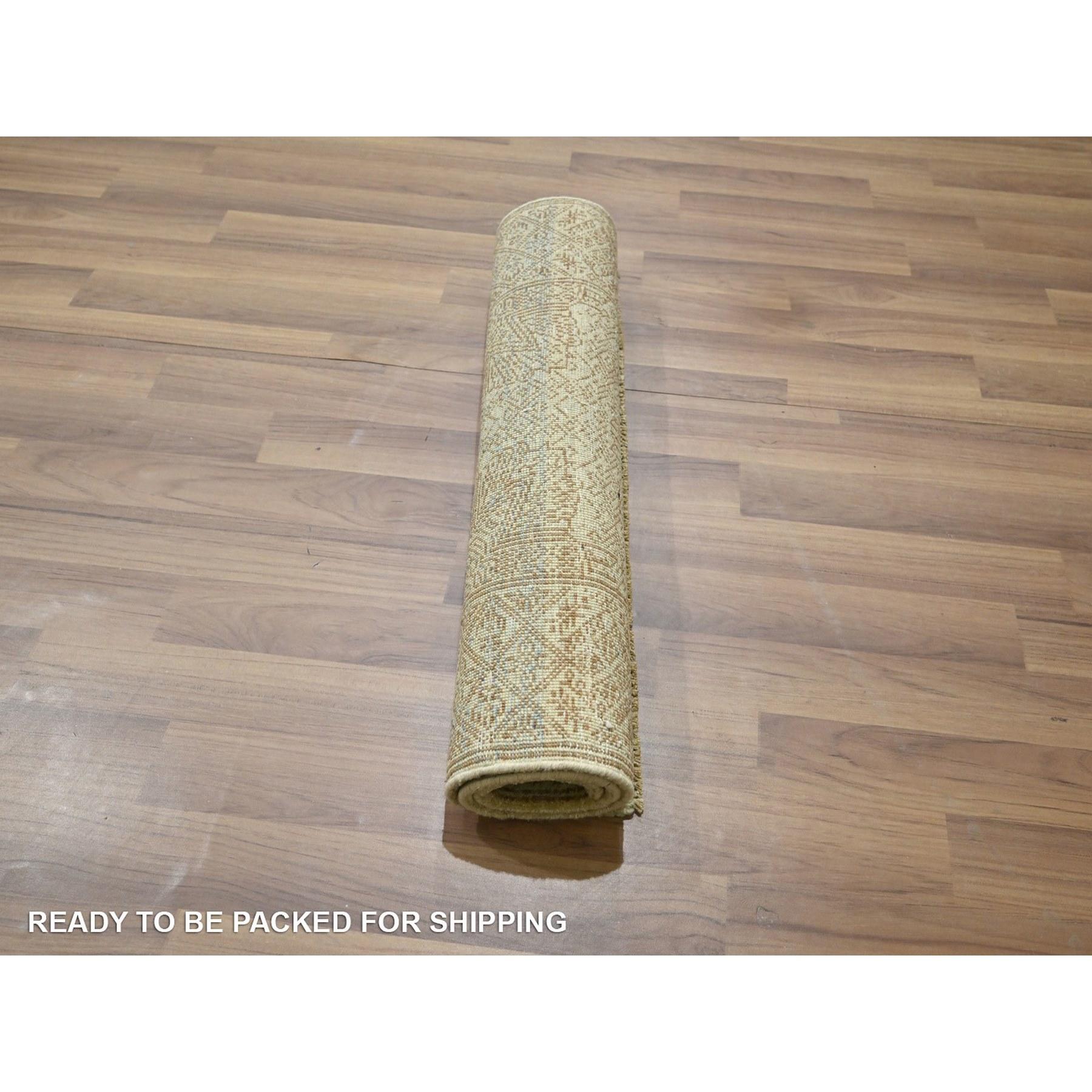 2'x3' Braun Verwickeltes Geometrisches Design Wolle und Seide Handgeknüpft Matte Teppich im Zustand „Neu“ im Angebot in Carlstadt, NJ