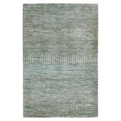 2'x3' Brown Modern Grass Design Hand Knotted Mat Undyed Natural Wool Rug