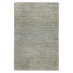 2'x3' Braun Modernes Gras Design Ungefärbt Natürliche Wolle Handgeknüpft Teppich