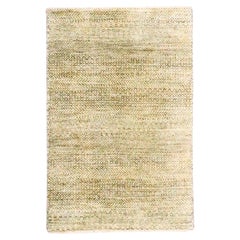 2'x3' Brown Modern Grass Design Undyed Natural Wool Hand Knotted Mat Rug