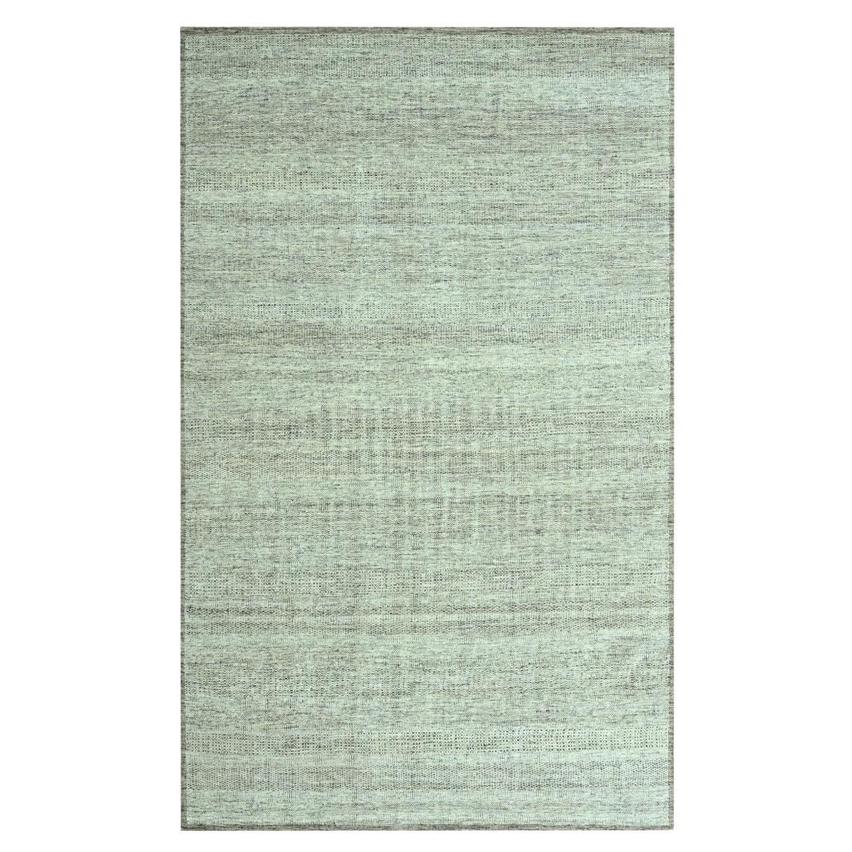2'x3' Brown Oxidized and Distressed Grass Design Hand Knotted Wool Rug