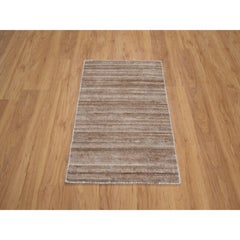 2'x3' Brown Textured Modern Design Indoor Outdoor Hand Loomed Mat Small Rug