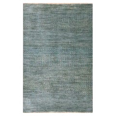 2'x3' Brown Tone on Tone Modern Grass Design Mat Hand Knotted Soft Wool Rug