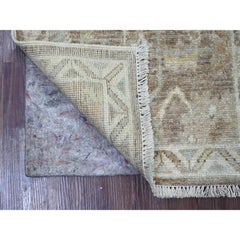2'x3' Cedar Brown Afghan Angora Oushak Wool Hand Knotted Mat Oriental Rug