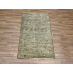 2'x3' Zeder Braun Hand geknüpft Modern Gras Design Wolle Matte Orientteppich