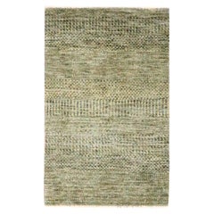 2'x3' Coffee Brown Grass Design Hand Knotted Mat Wool Small Oriental Rug