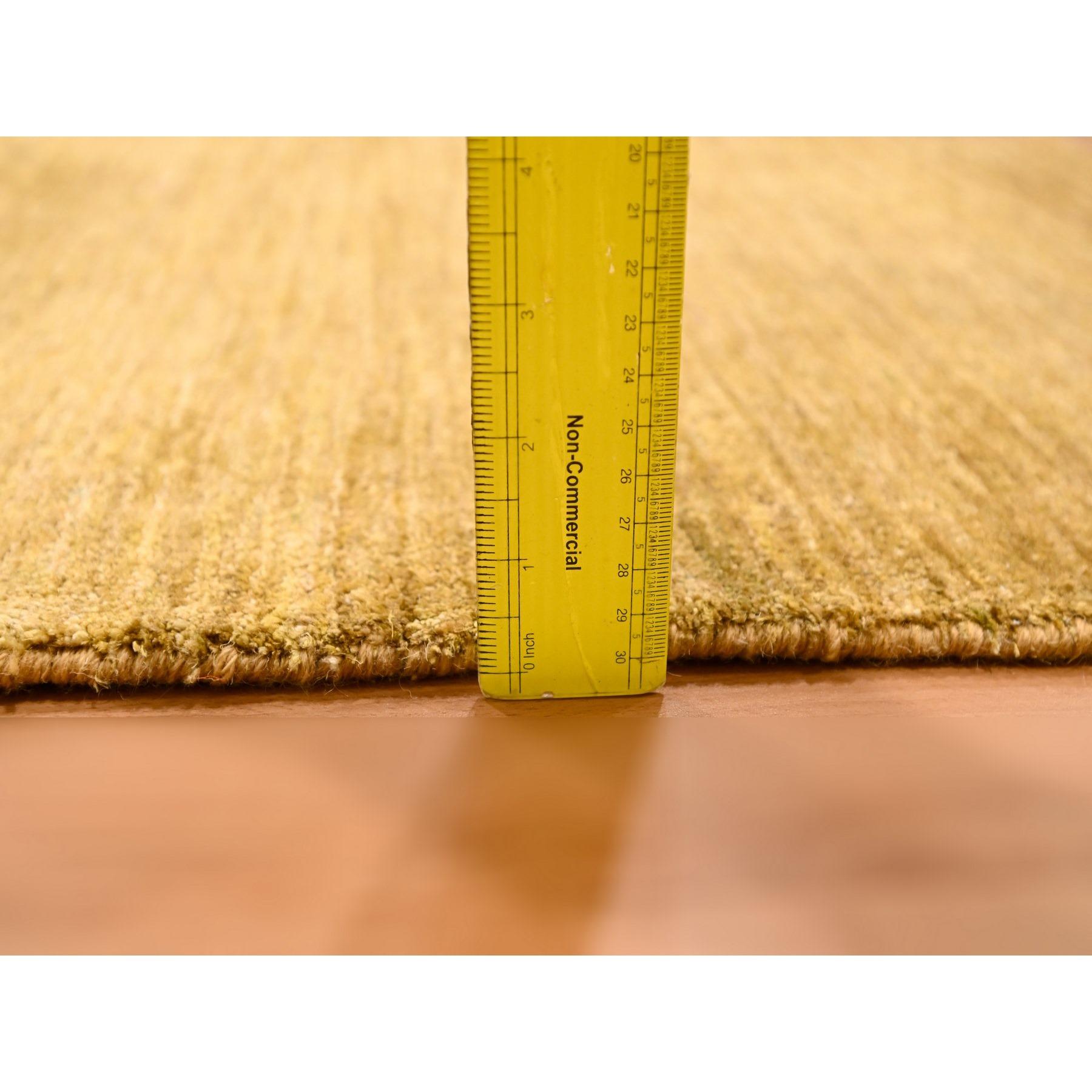 Modern 2'x3' Copper Brown Plain Solid Design Pure Sari Silk Hand Knotted Mat Rug For Sale