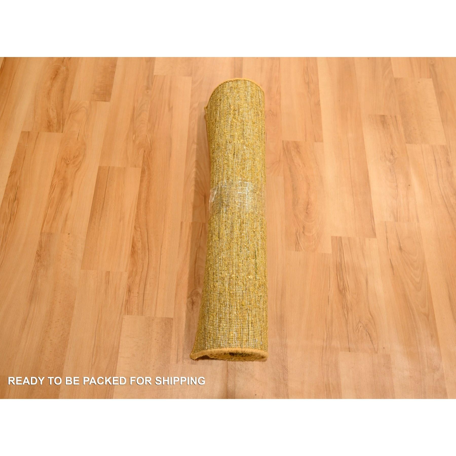 Hand-Knotted 2'x3' Copper Brown Plain Solid Design Pure Sari Silk Hand Knotted Mat Rug For Sale
