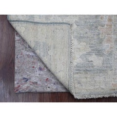 2'x3' Dim Gray 100% Wool Afghan Angora Oushak Hand Knotted Pure Wool Mat Rug