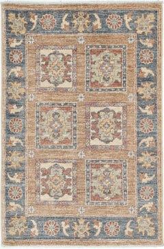 2x3 ft Traditional Turkish Accent Rug. Handknotted Small Entryway Rug. 100% Wool