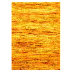2'x3' Gold Color Plain Solid Design Pure Sari Silk Hand Knotted Mat Rug