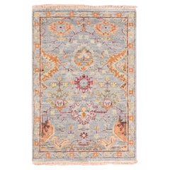 2'x3' Gris 100% laine noué à la main Sultanabad Reimagined Mat Tapis d'Orient