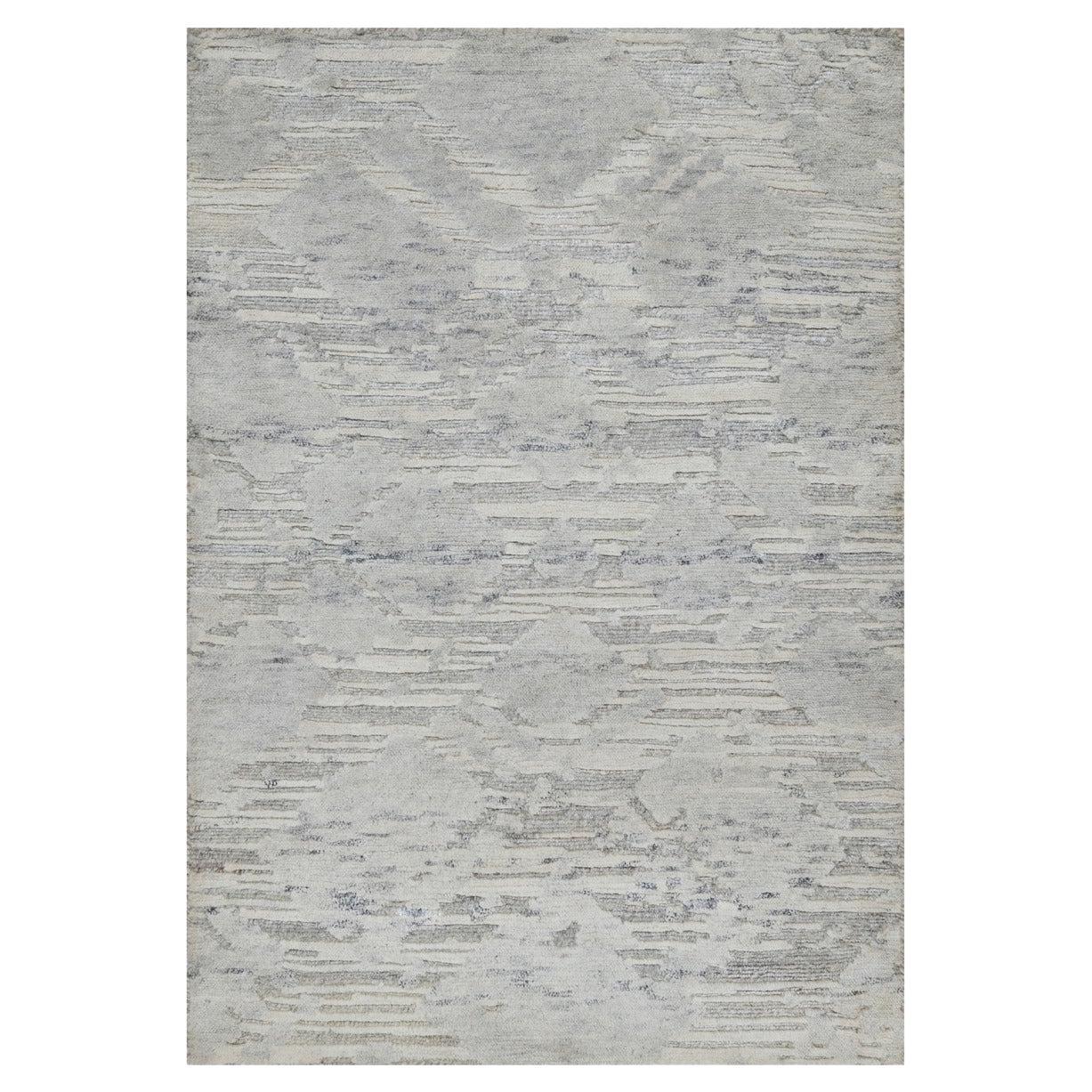 2
x3
 Gray Cut and Loop Pile Modern Design Natural Wool Hand Knotted Rug