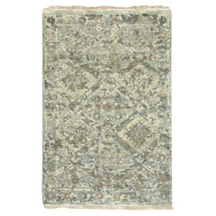 2
x3
 Gray Erased and Broken Garden Design Hand Knotted Pure Wool Mat Rug