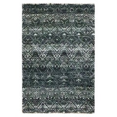 2'x3' Gray Hand Knotted Kohinoor Herat with Small Repetitive Design Wool Rug