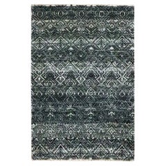 2'x3' Gray Hand Knotted Kohinoor Herat with Small Repetitive Design Wool Rug