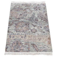 2
x3
Grau Mughal Design Seide mit strukturierter Wolle handgeknüpft Orientteppich