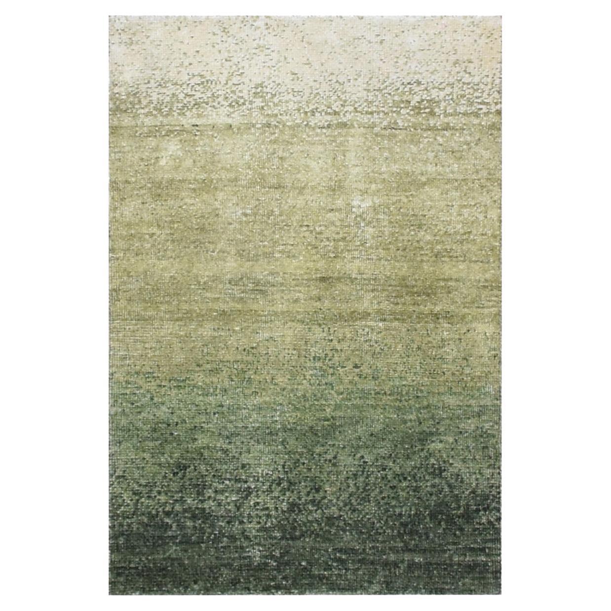 2
x3
Green 100% Silk Textured with Gradation Design Hand Knotted Sample Rug