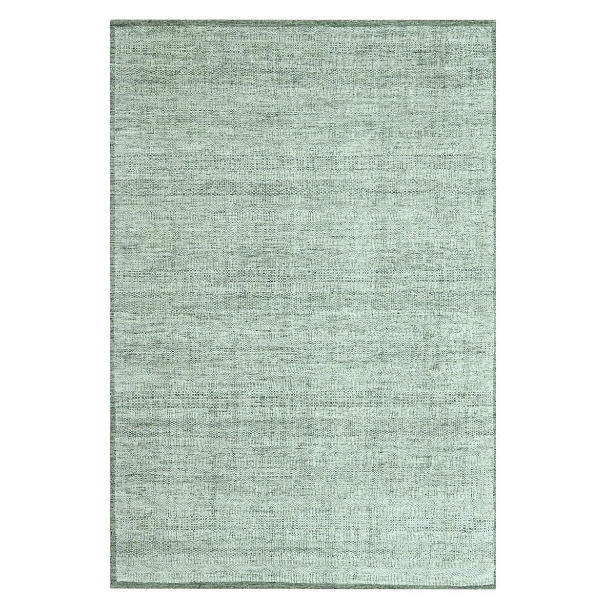 2'x3' Green 100% Wool Hand Knotted Oxidized and Distressed Grass Design Rug