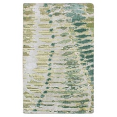 2'x3' Greener Pastures Hand Knotted Silk Crocodile Safari Design Mat Rug
