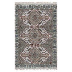 2
x3
Ivoire Laine nouée à la main Unique Flower Rosettes Border Design Tapis Mat