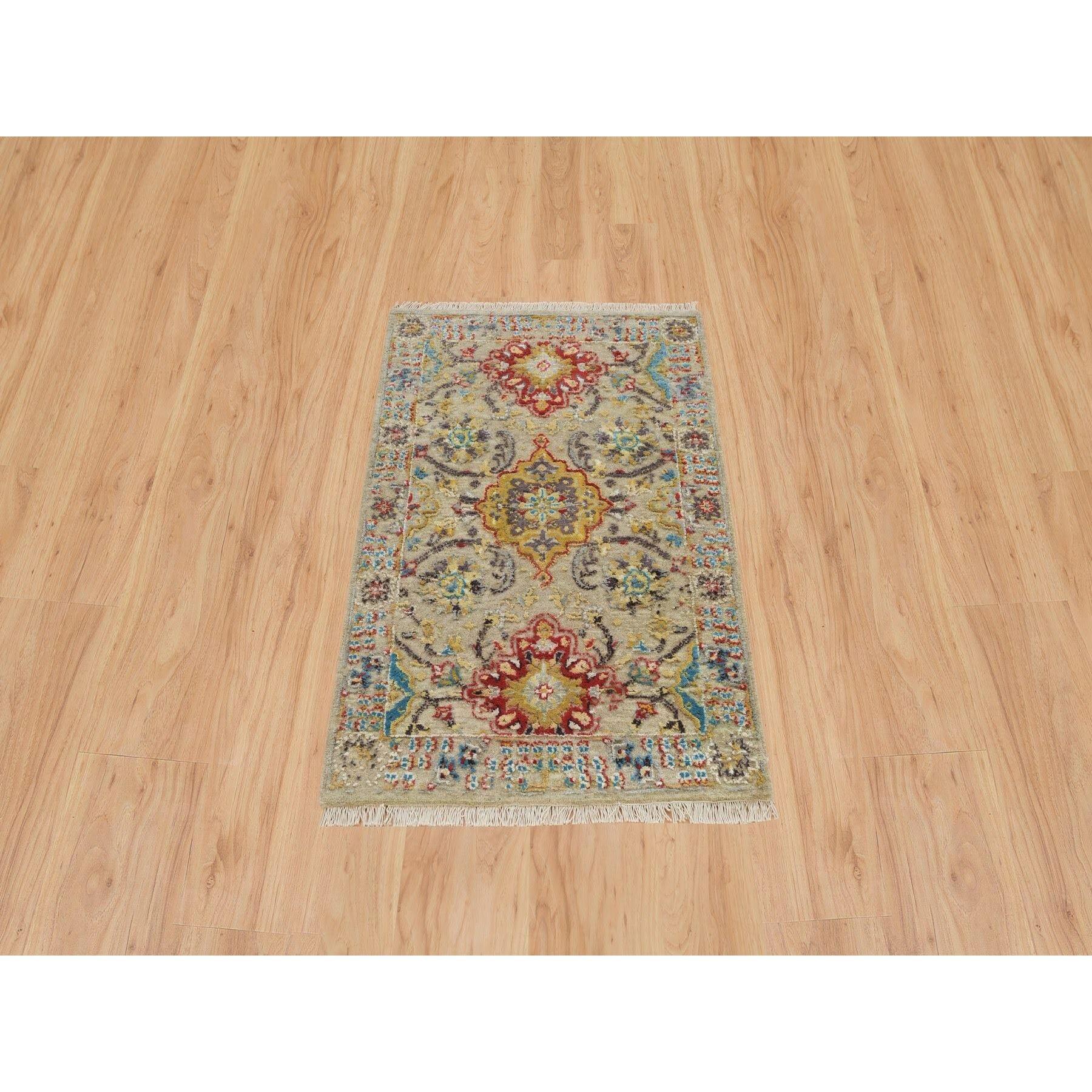 This is a truly genuine one-of-a-kind The Sunset Rosettes Wool And Silk Hand Knotted Rug. It has been Knotted for months and months in the centuries-old Persian weaving craftsmanship techniques by expert artisans.
Primary materials: Wool &