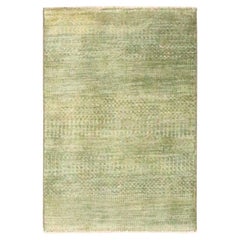 2'x3' Light Brown Hand Knotted Modern Grass Design Mat Small Wool Rug