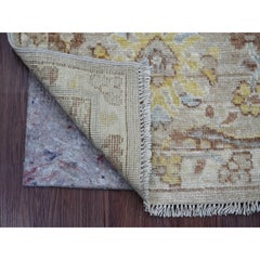 Tappeto orientale in lana afgana angora Oushak annodato a mano 2'x3' Light Brown