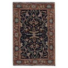 2'x3' Mitternachtsblau Weiche Wolle Handgeknüpft Fein Heriz Re-Creation Matte Teppich