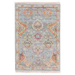 2'x3' Mirage Gray Sultanabad Reimagined 100% Wolle Hand Knotted Mat Rug