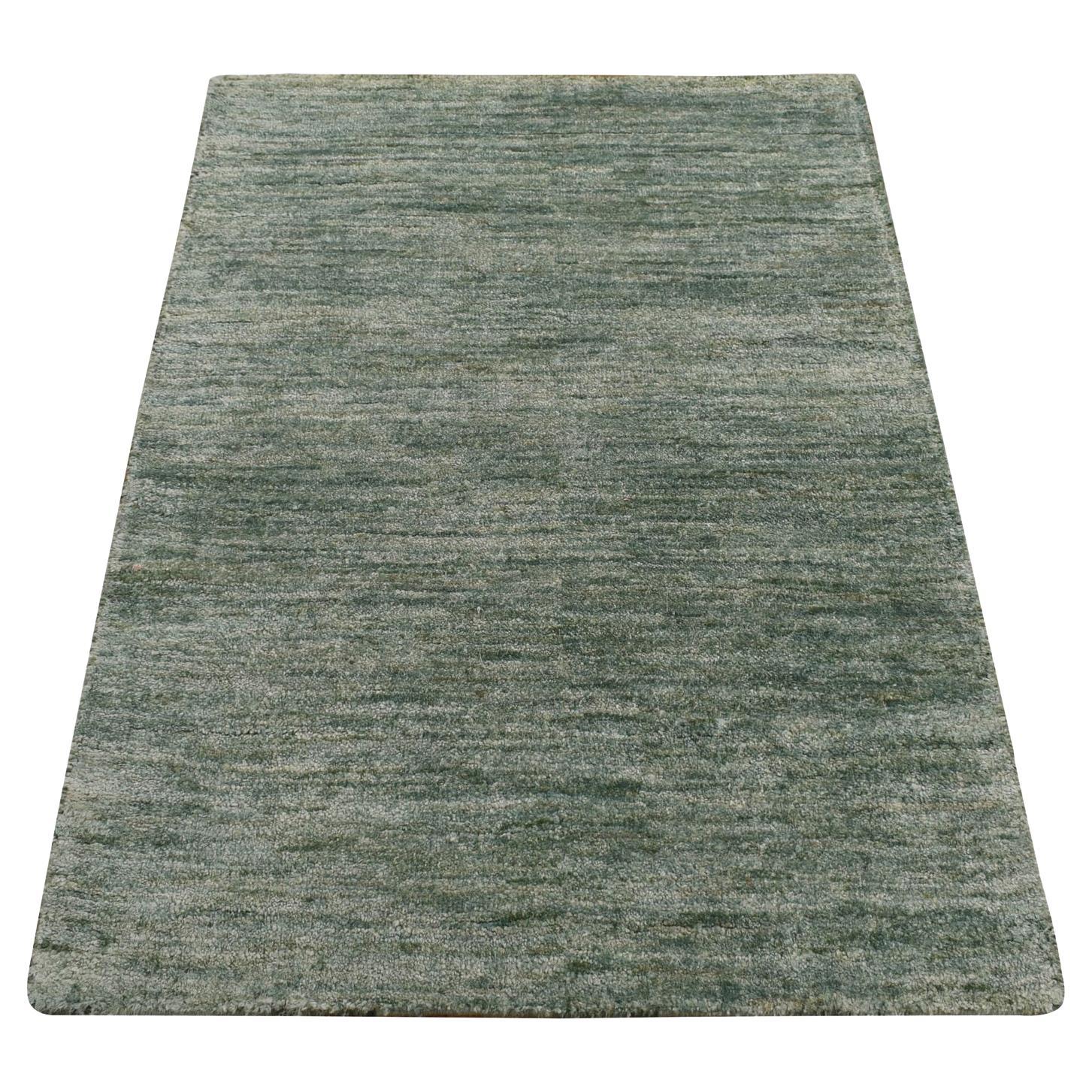 Tappeto orientale annodato a mano in pura seta Sari, 2'x3' Greene & Greene, campione di nebbia