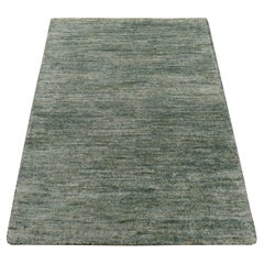 Tappeto orientale annodato a mano in pura seta Sari, 2'x3' Greene & Greene, campione di nebbia