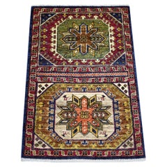2'x3' Navy Blue Turkeman Ersari Natural Dyes Hand Knotted Wool Oriental Rug